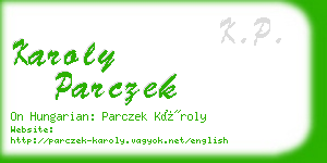 karoly parczek business card